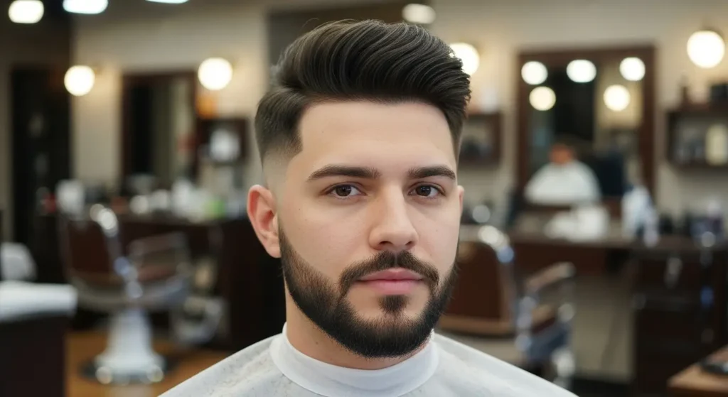 Men’s low taper fade designed for square face structures