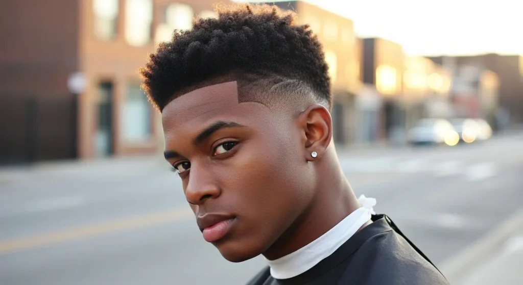 Modern low taper blowout haircut with sharp edges