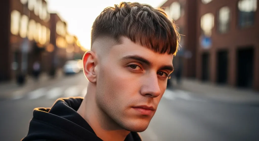 Trendy low taper with soft fringe and textured top