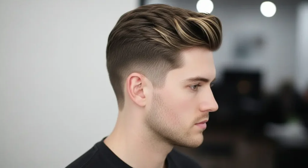 Stylish low taper fade with highlighted textured top