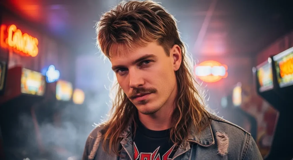 Classic 80s mullet featuring textured top and long back