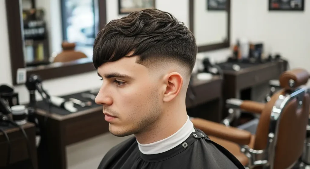 Stylish Asymmetrical Fringe Low Taper Hairstyle