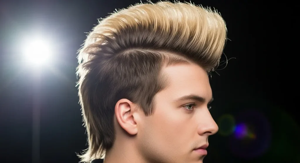 Stylish blowout taper faux hawk haircut look
