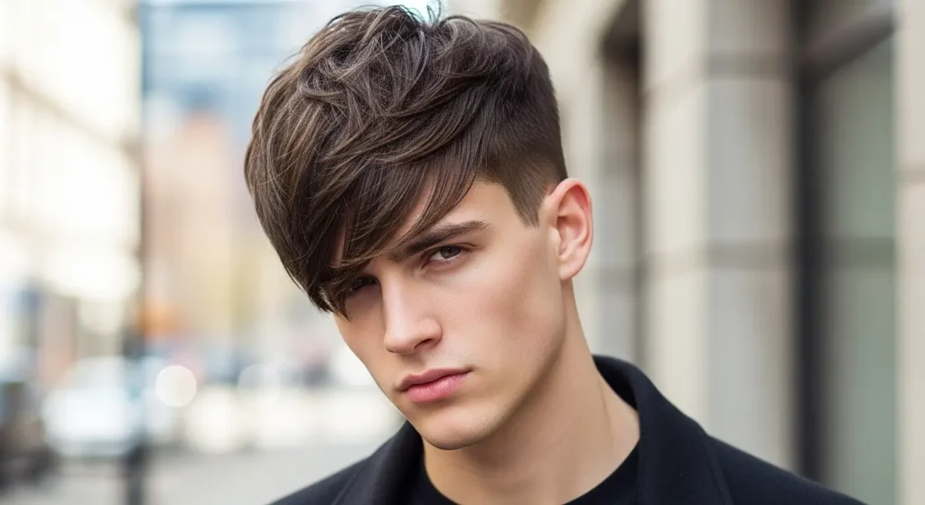 Blowout taper with messy fringe and textured volume