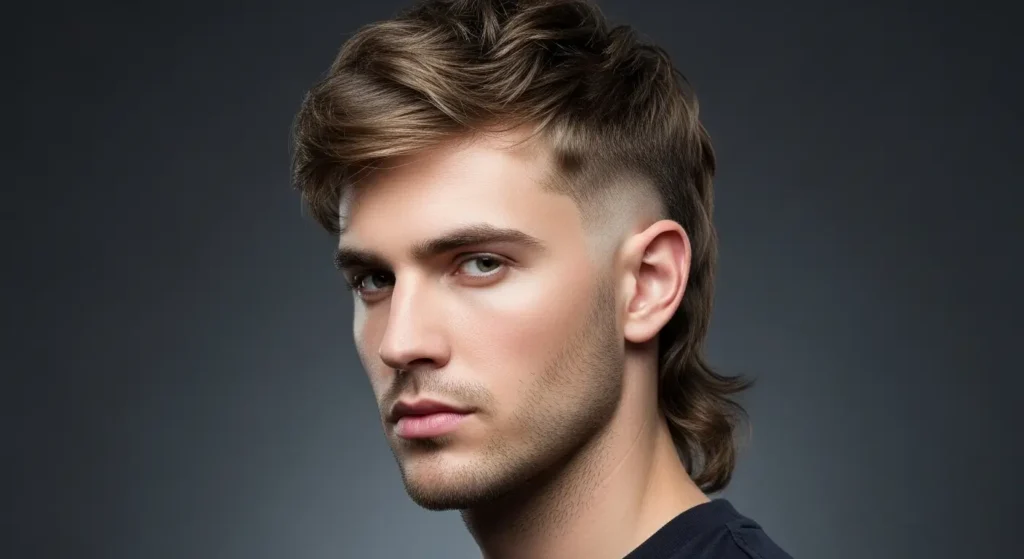 Disconnected mullet style featuring textured top