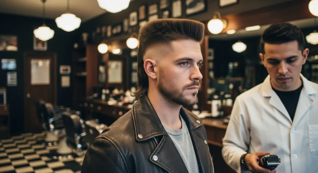 Bold Flat Top Mullet Hairstyle Look
