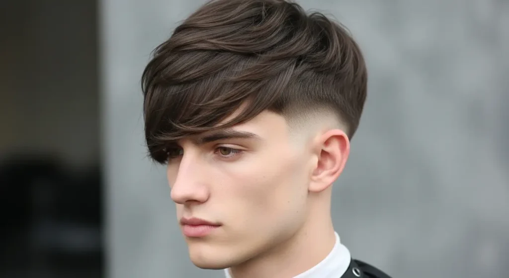 Stylish Long Layered Fringe Low Taper Hairstyle