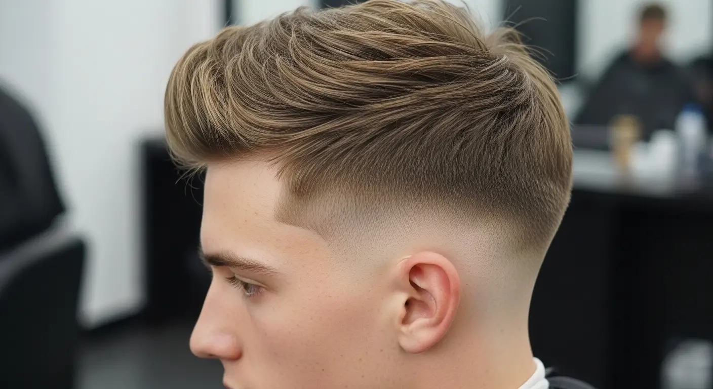 Low taper blowout haircut with clean tapered sides