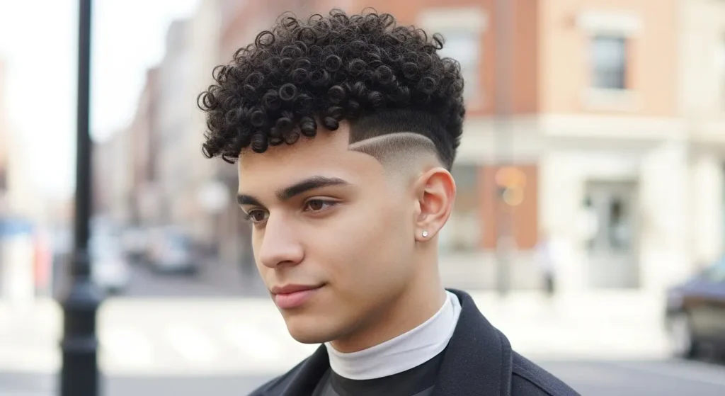 Trendy low taper curly hair look for professional men