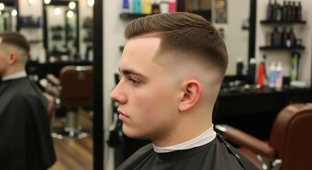 Low taper fade haircut designed for thinning hair