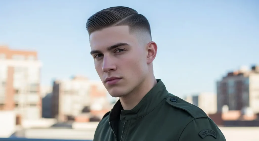 Clean Military-Inspired Low Taper Fade Hairstyle Look