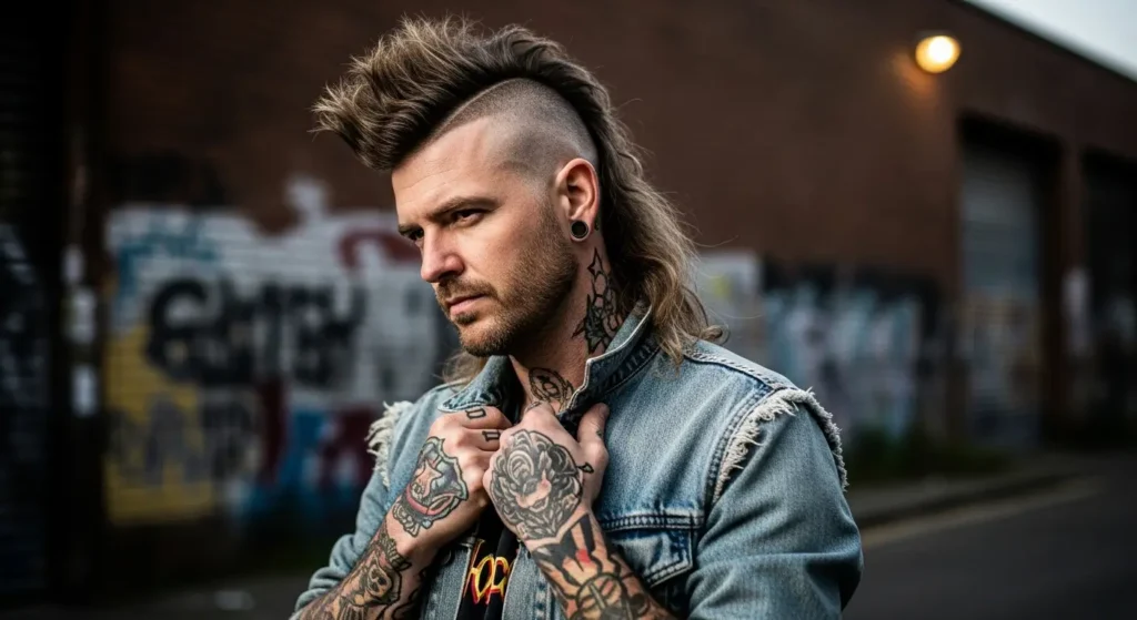 Edgy Mohawk Mullet Hairstyle Look
