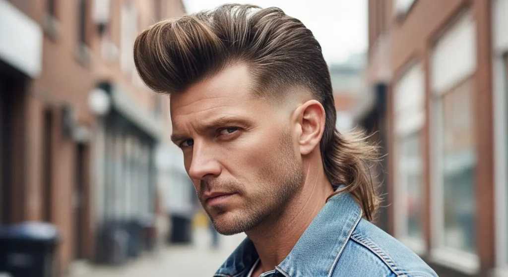 Stylish Pompadour Mullet Hairstyle Look