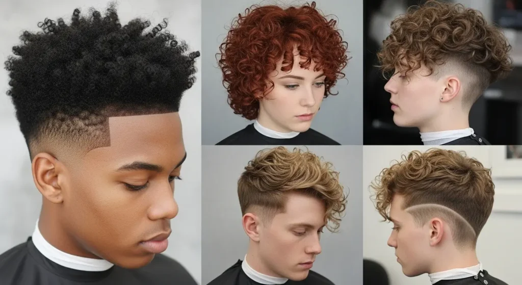 Popular low taper curly hair styles with textured curls