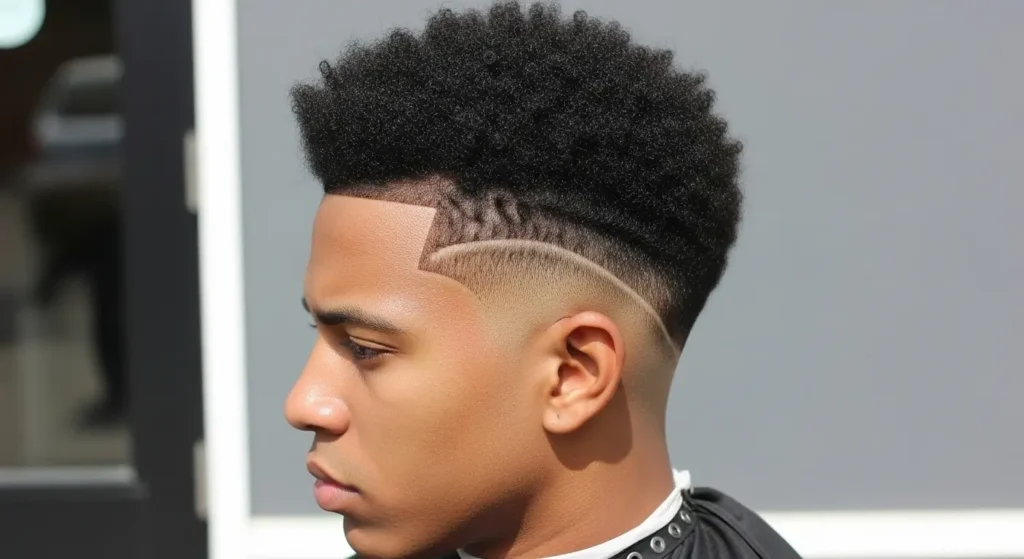 Stylish Short Afro with Low Taper Fade Hairstyle