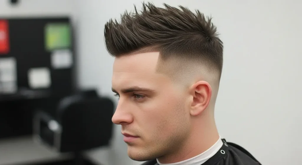 Modern short spiky hair with low taper sides