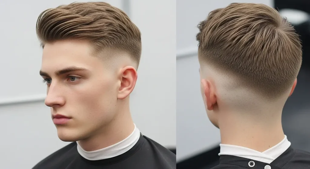 Ultra-clean short low taper fade haircut for men