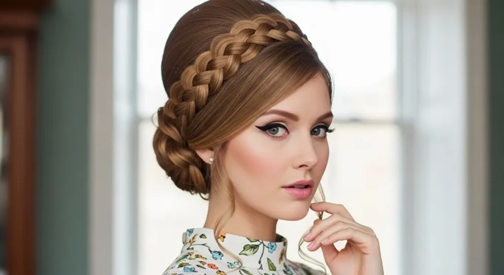 60s bohemian braided crown