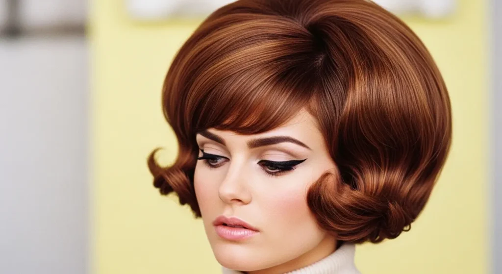 Retro bubble flip hair