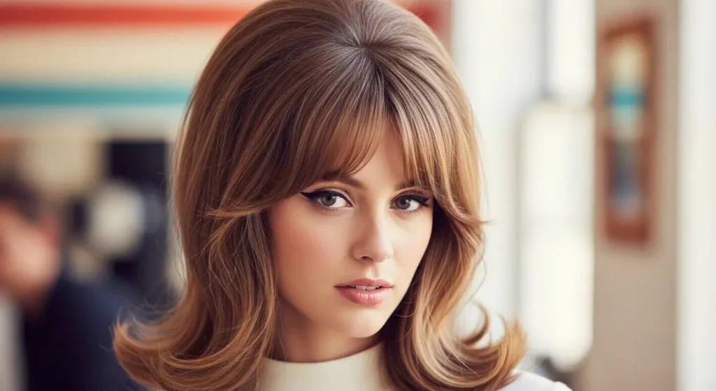 Retro curtain fringe hair