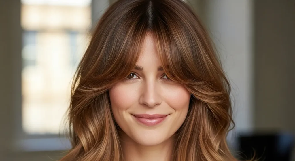 Airy curtain fringe with soft layers