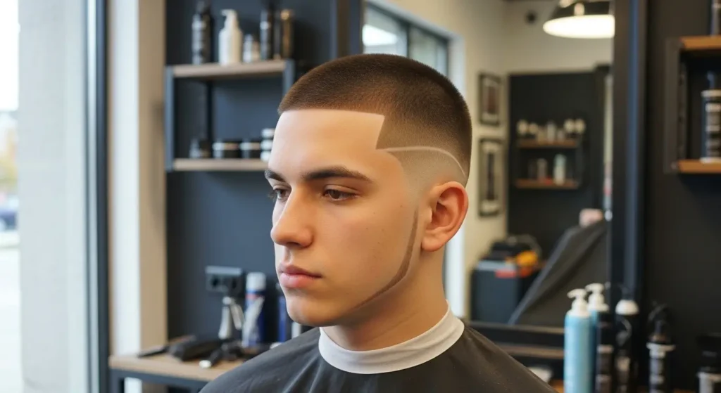 Drop Fade Buzz Cut with Sharp Edges