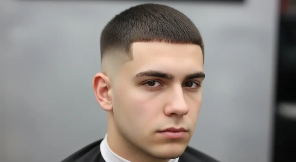 Drop Fade Buzz Cut for Oval Face Shape