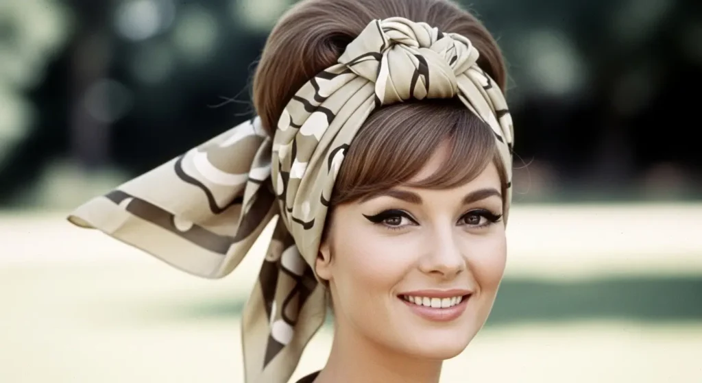 Retro headscarf 1960s hairstyle
