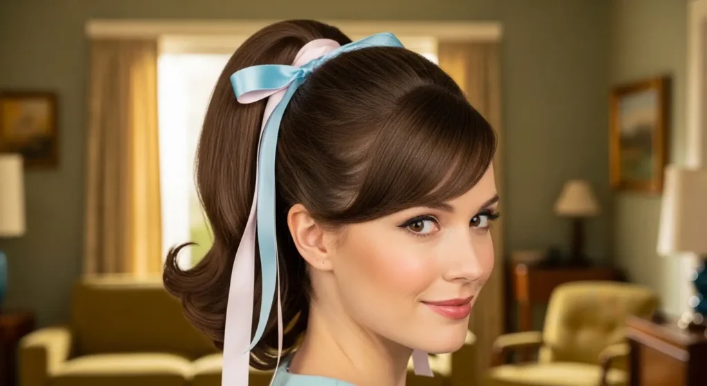 Playful 60s ribbon hairstyle