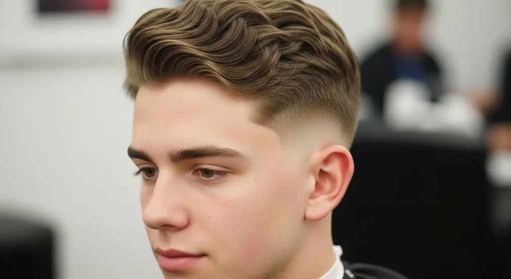 Shadow Low Taper Fade Hairstyle with Natural Waves