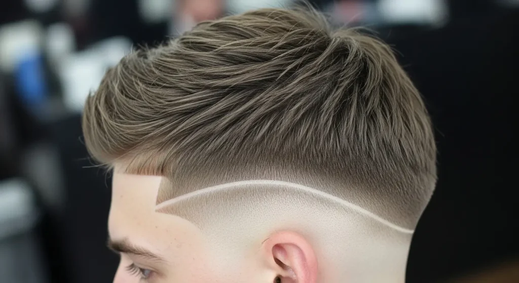 Edgy textured buzz with face-framing details