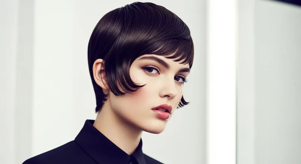 1960s geometric pixie hairstyle