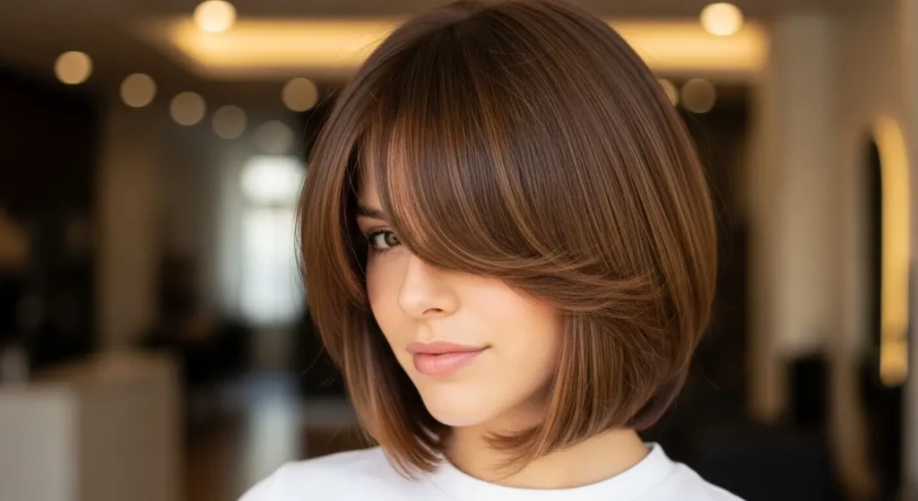 Trendy Asymmetrical Fringe Hairstyle