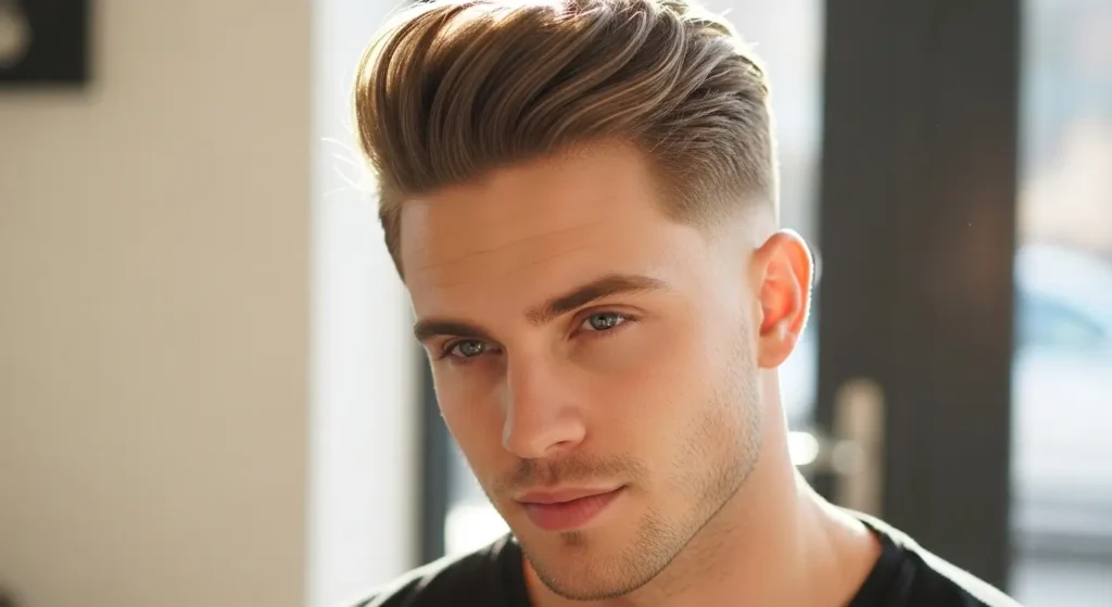 Men's blowout with taper fade