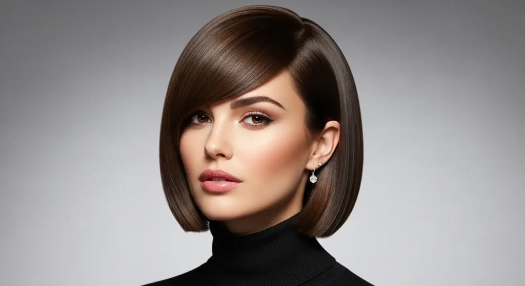 Modern chin-length classic bob style