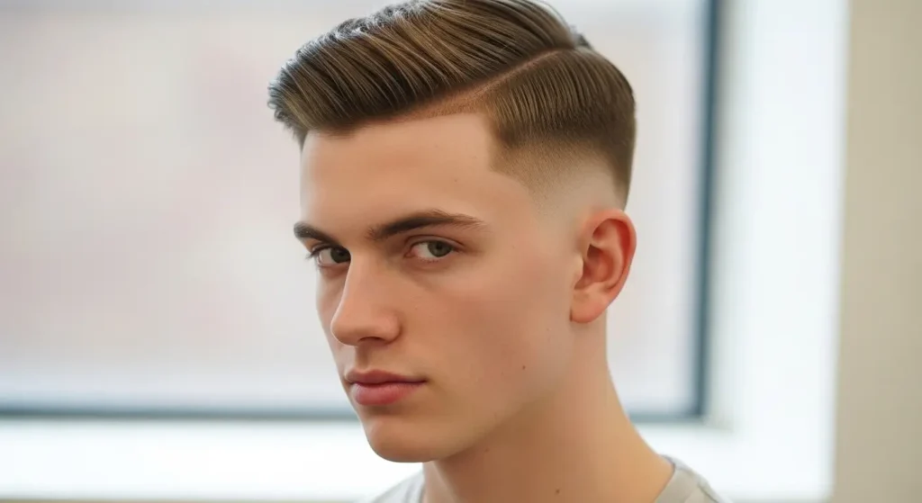 Classic comb over fade look