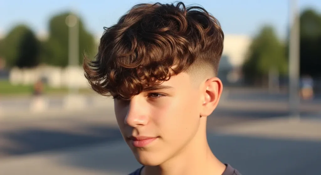 Natural curly fringe hairstyle