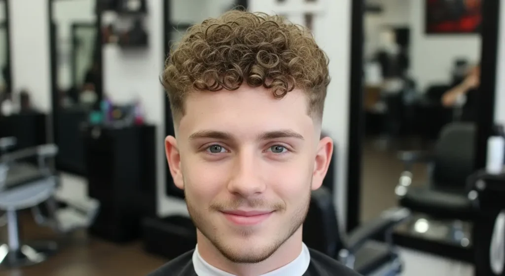 Curly hair low fade haircut