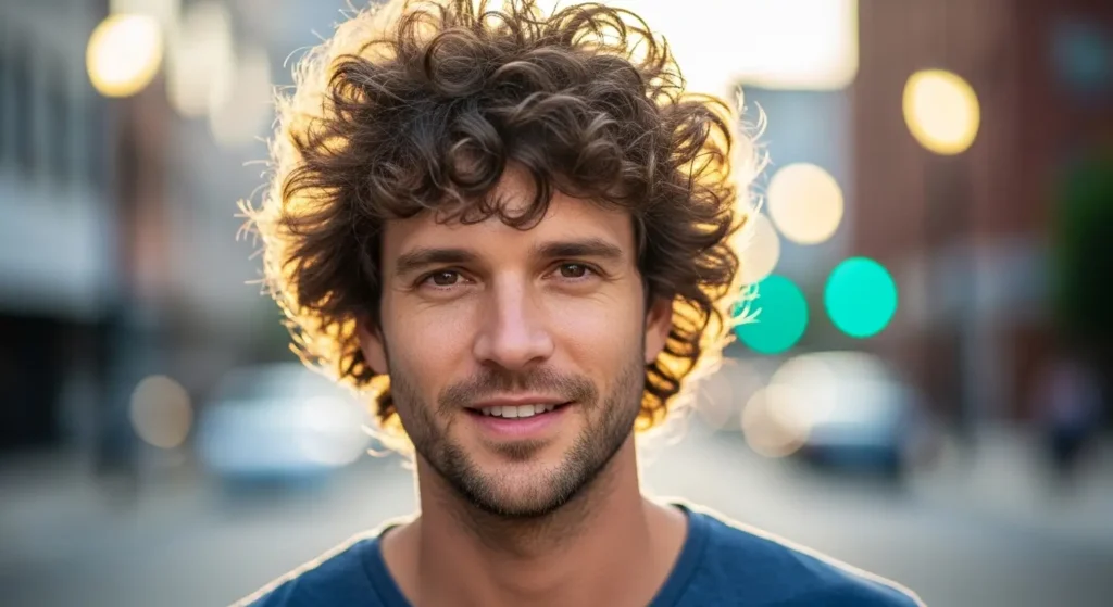 Stylish curly spiky hair for men