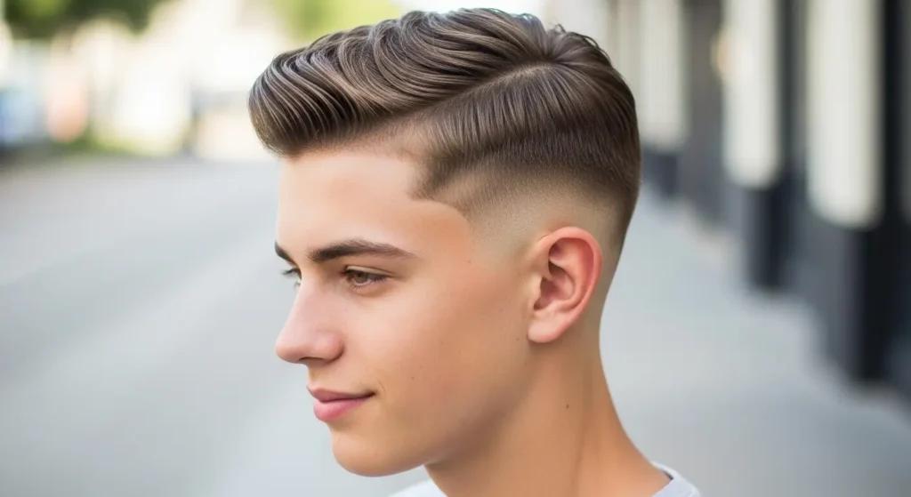 Wavy drop fade haircut