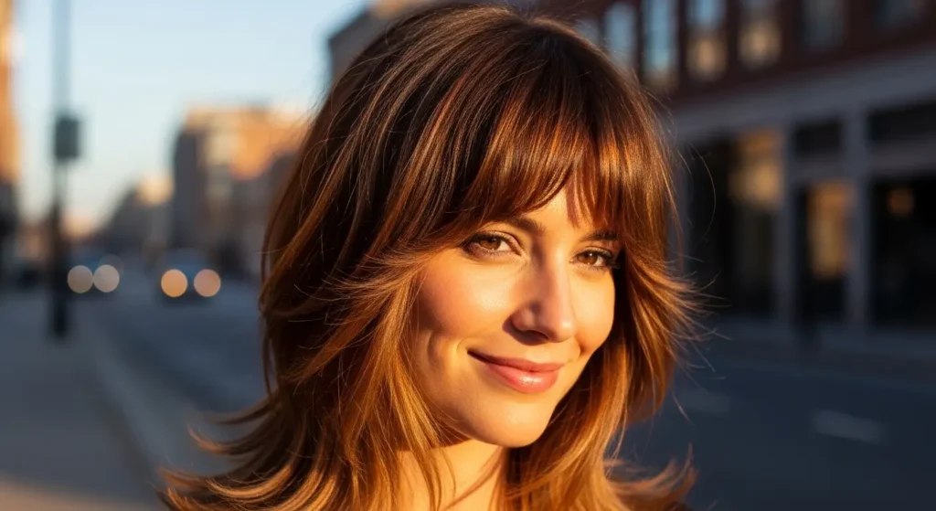 Modern Layered Fringe Bangs Style