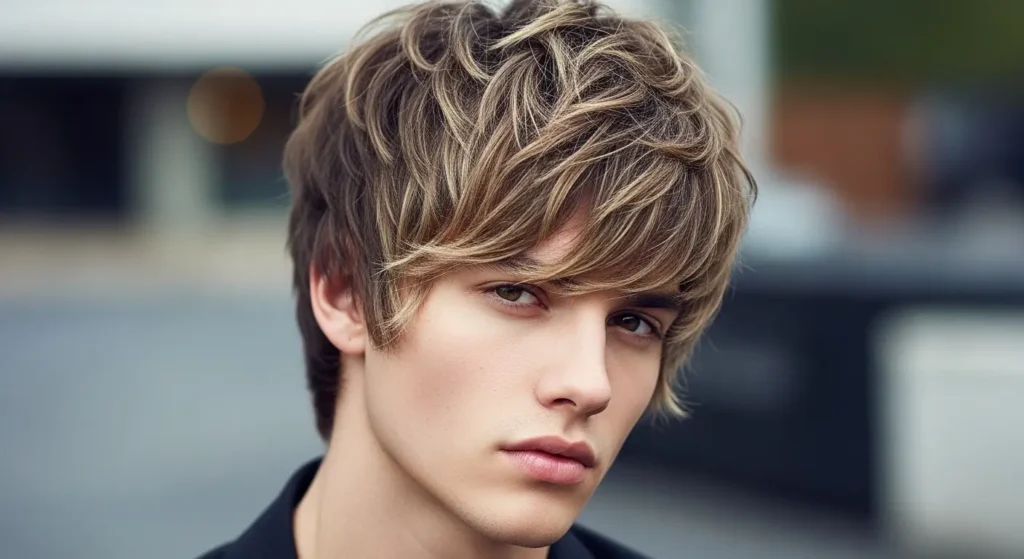 Highlighted Masculine Wolf Cut