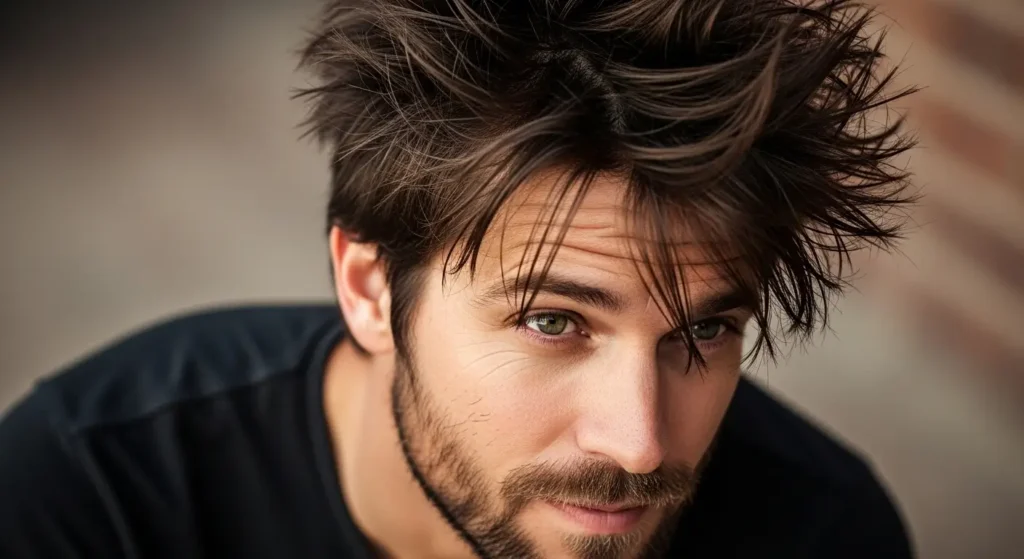 Trendy messy spiky hair for men
