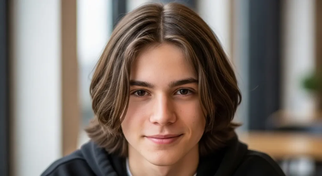 Middle part curtain hairstyle