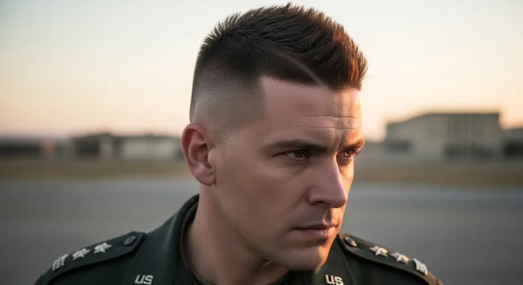 Trendy military spiky cut haircut