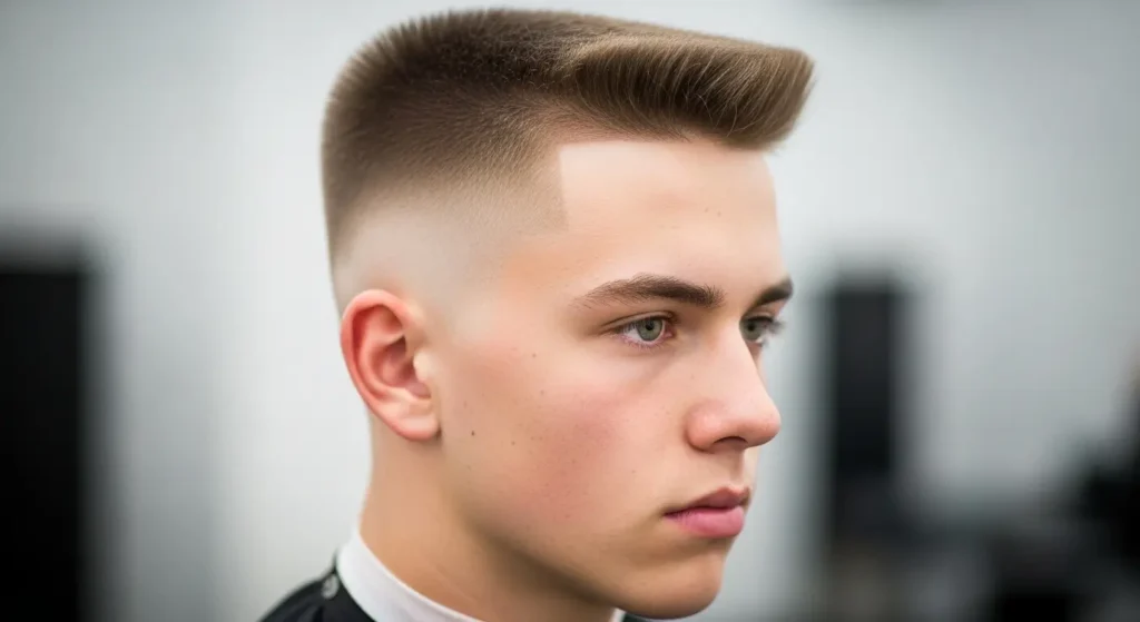 Men's modern flat top haircut