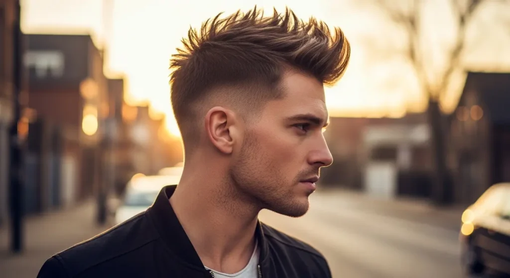 Textured modern trend spiky hair men
