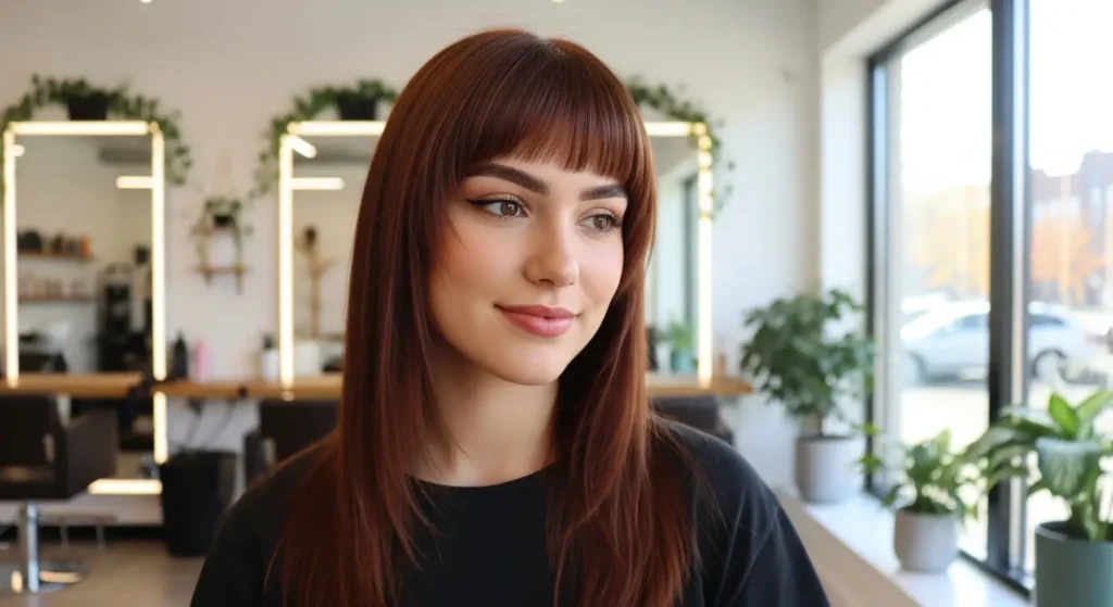 Soft Rounded Fringe Hair Look
