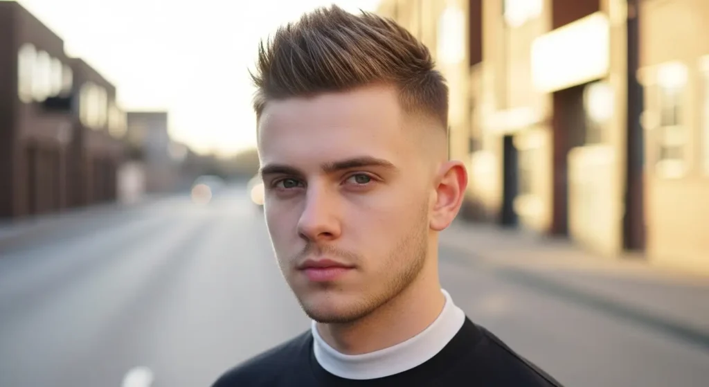 Spiky short fade hairstyle