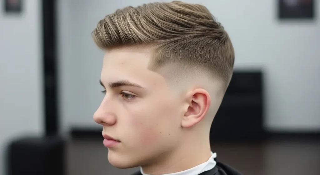 Modern skin fade with short top